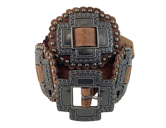 ROPER Women's Tan Cross Concho Belt Tan S