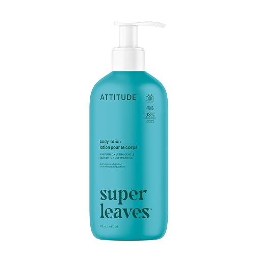 ATTITUDE Body Lotion, EWG Verified Moisturizer, Vegan Skin Care Products, Non-Greasy, Hydrating for Dry Skin, Cruelty Free, Extra Gentle, Unscented