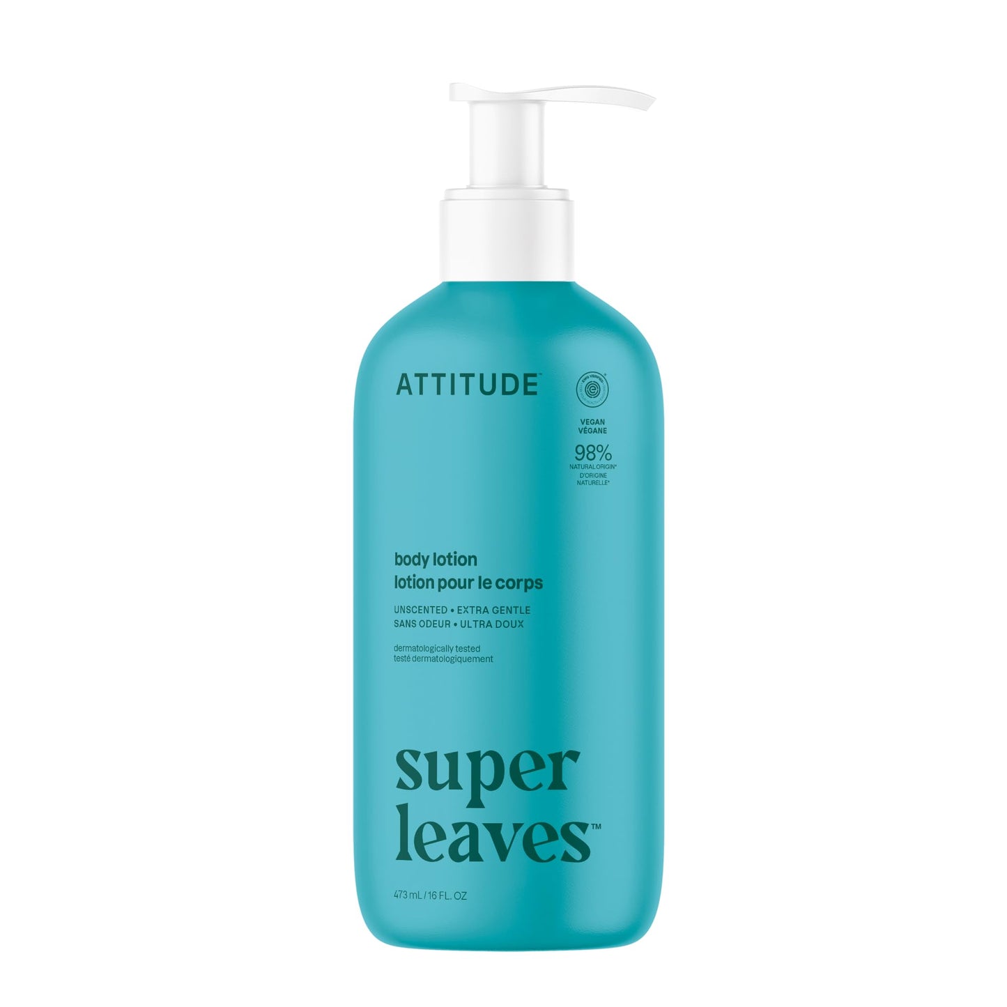 ATTITUDE Body Lotion, EWG Verified Moisturizer, Vegan Skin Care Products, Non-Greasy, Hydrating for Dry Skin, Cruelty Free, Extra Gentle, Unscented