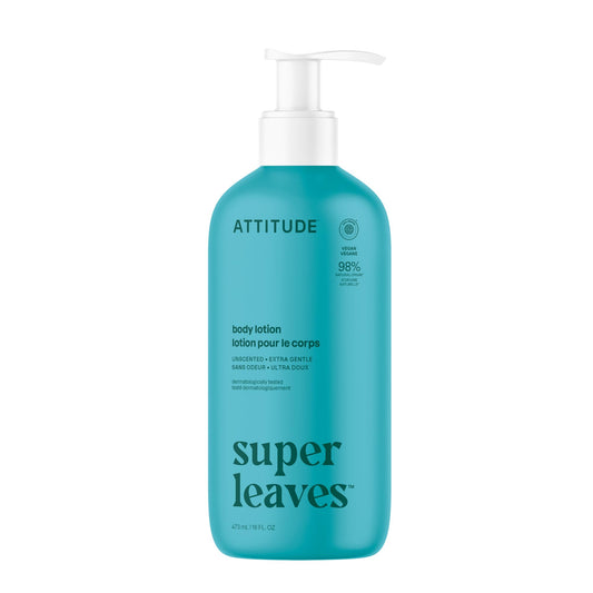 ATTITUDE Body Lotion, EWG Verified Moisturizer, Vegan Skin Care Products, Non-Greasy, Hydrating for Dry Skin, Cruelty Free, Extra Gentle, Unscented