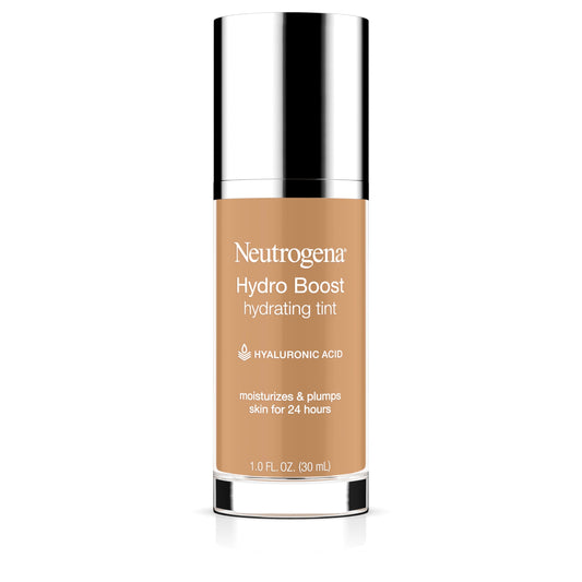 Neutrogena Hydro Boost Hydrating Tint Foundation Makeup for Dry Skin, with Hyaluronic Acid, Lightweight Oil-Free Water Gel, Non-Comedogenic, 85 Honey