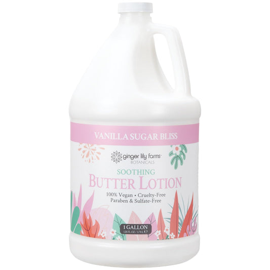 Ginger Lily Farms Botanicals Soothing Butter Lotion for Dry Skin, 100% Vegan & Cruelty-Free, Vanilla Sugar Bliss Scent, 1 Gallon (128 fl oz) Refill Beauty & Personal Care Ginger Lily Farms
