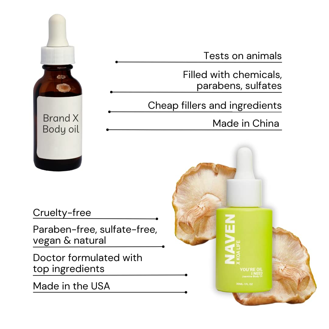 KOA LIFE NAVEN x You're Oil I Need - Anti-Aging Jasmine Body Oil | For Radiant, Glowing and Even Skin Tone | Vegan, Cruelty and Chemical Free