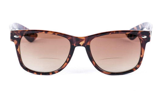 Classic Style Bifocal Reading Sunglasses for Men and Women, Outdoor Sun Readers - Hard Carrying Case Included (Tortoise 2.5)