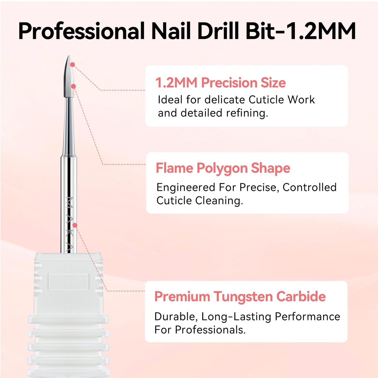 Makartt Flame Cuticle Nail Drill Bit - 3/32" Shank Tungsten Carbide Bit for Nail Drill Machine Professional Shape Bit for Cuticle Cleaning, Smooth Gel Beauty and Personal Care Makartt