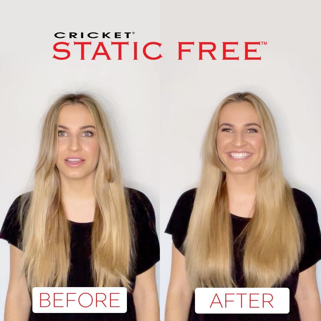 Cricket Static Free Fast Flo Vent Hair Brush - Quick Blow Drying, Easy Styling, and Tangle-Free Detangling for All Hair Types, Long, Short, Thick