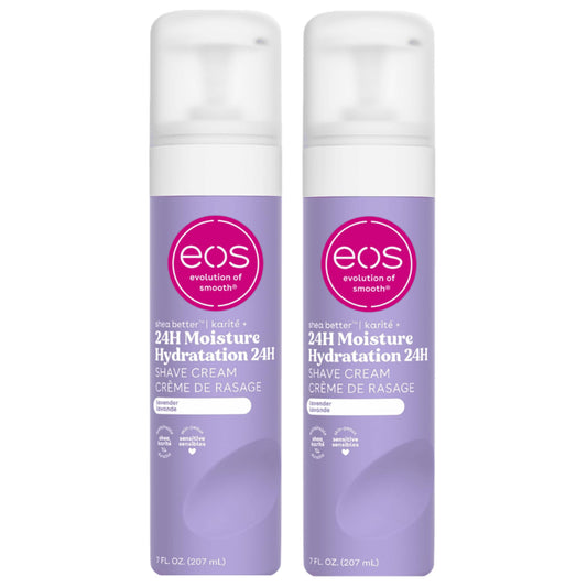 eos Shea Better Shave Cream- Lavender, Shea Butter, Aloe Vera, Moisturizing, Shaving Cream for Women, eos Shave Cream, 7 fl oz, 2-Pack Beauty and Personal Care eos