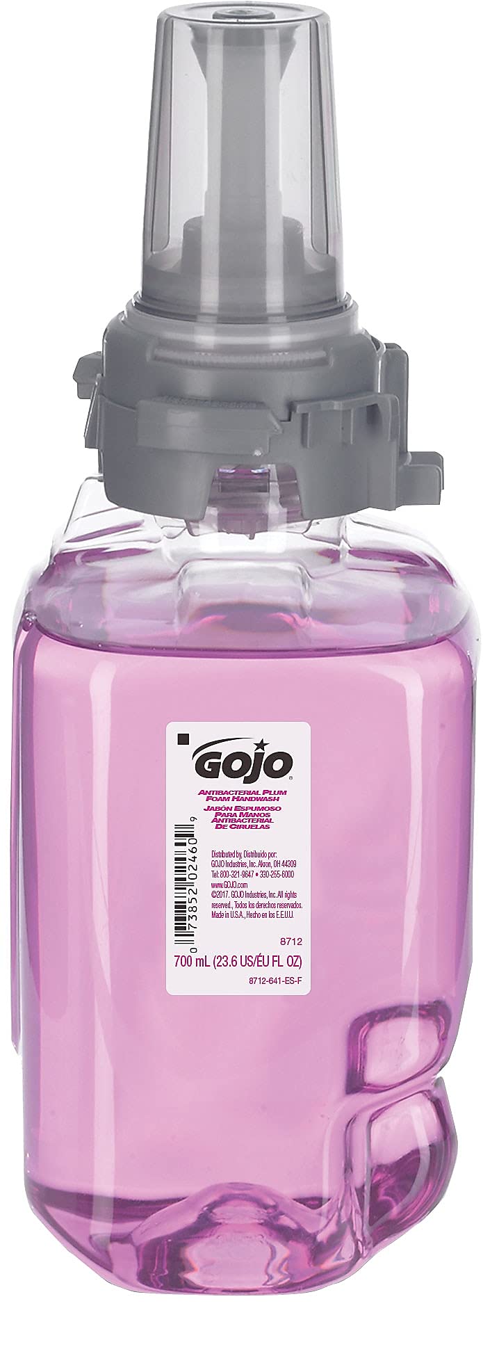 GOJO 8712-04 Antibacterial Foam Handwash, Plum, 700 mL