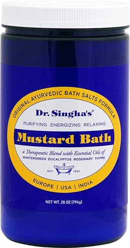 Dr. Singha’s Mustard Bath - Therapeutic Bath Salts for Relaxation, Soothing Comfort & Refreshing Aroma - 28 oz Aromatherapy Soak with Mustard Seed