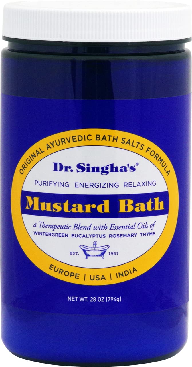 Dr. Singha’s Mustard Bath - Therapeutic Bath Salts for Relaxation, Soothing Comfort & Refreshing Aroma - 28 oz Aromatherapy Soak with Mustard Seed
