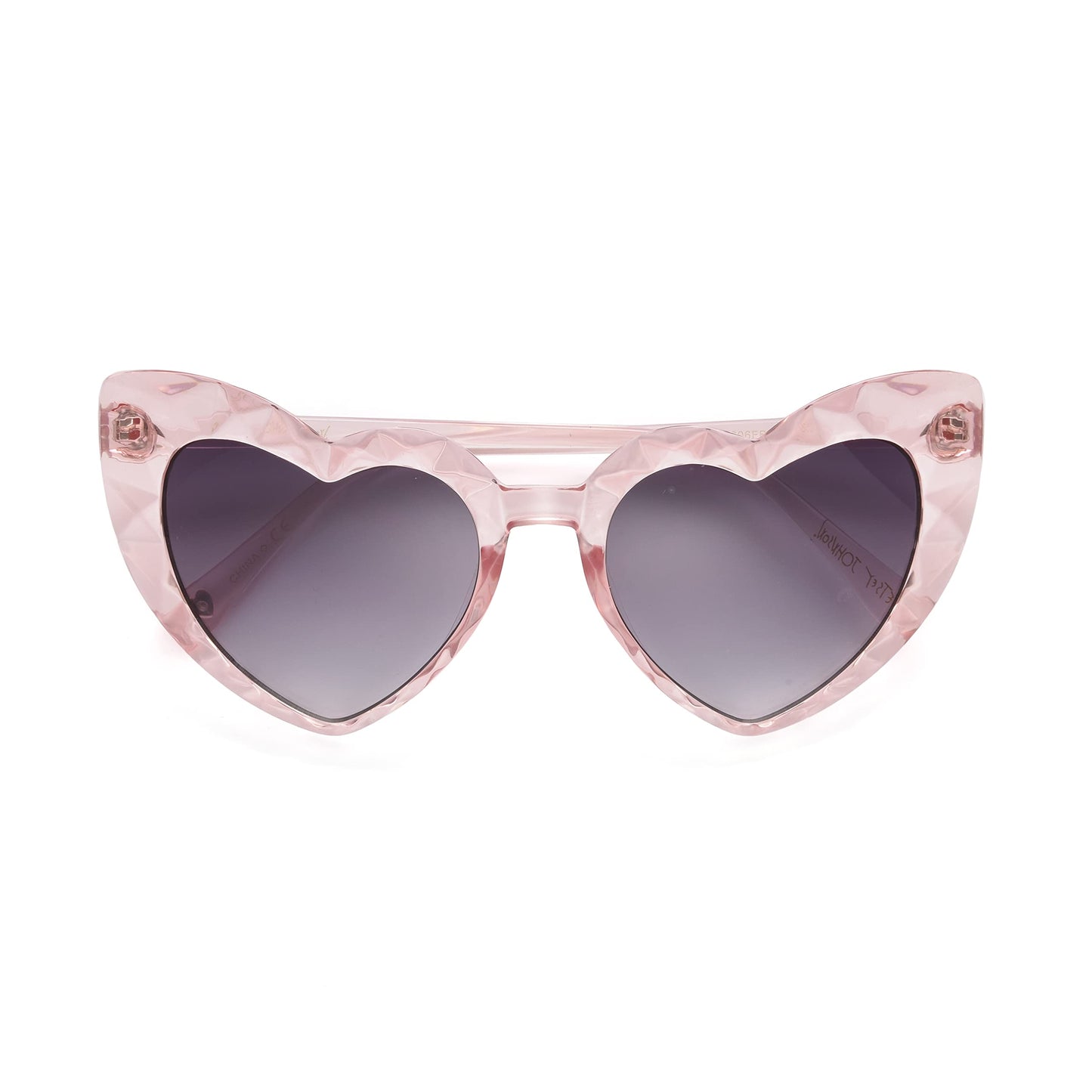 Betsey Johnson Brea Heart Sunglasses for Women, Pink