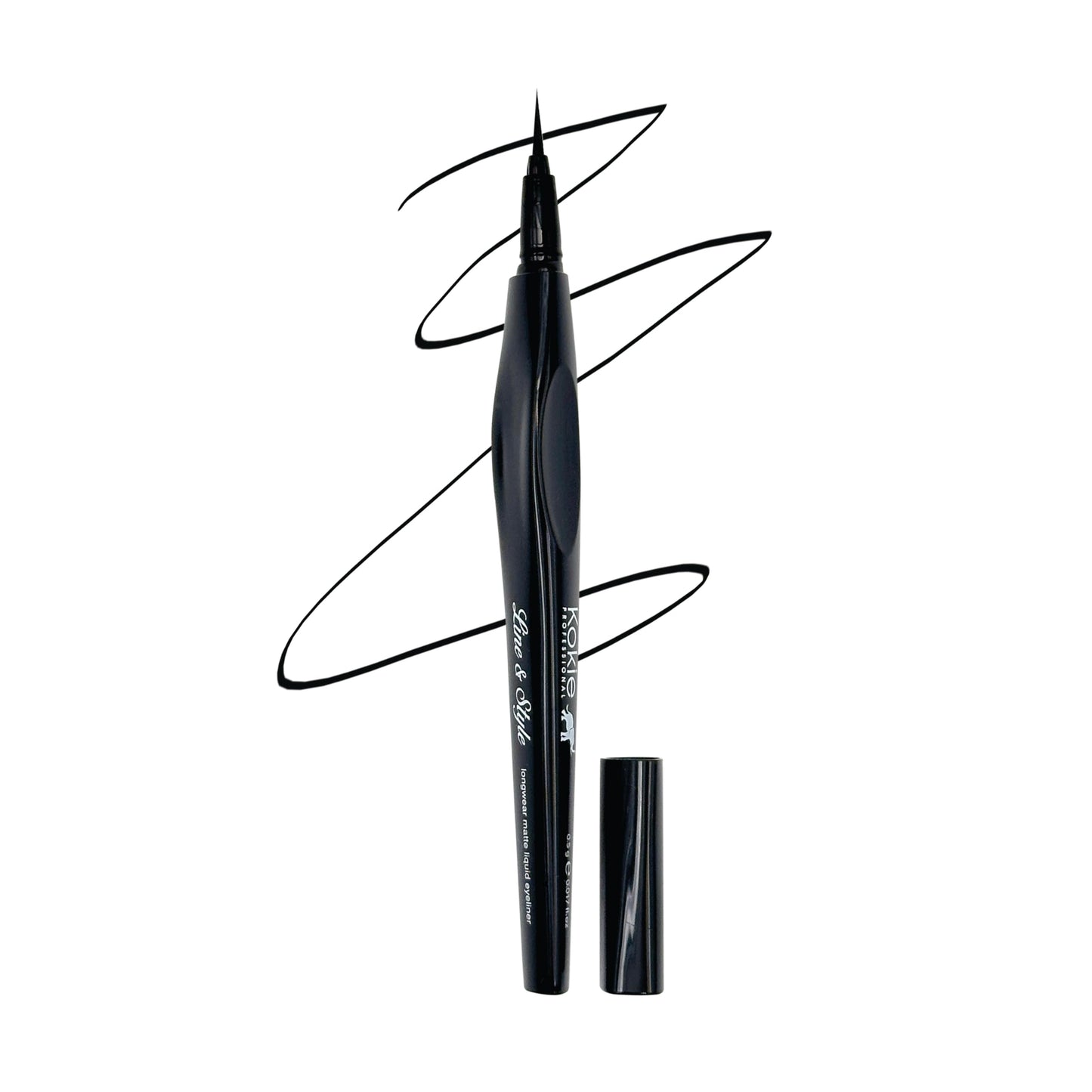 Kokie Cosmetics Line & Style Liquid Eyeliner, Jet Black, 0.014 Fluid Ounce