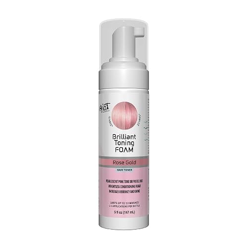 Splat Brilliant Toning Foam, Rose Gold, 5 oz., Hair Toner Lasts Up to 10 Washes, Weightless Conditioning Foam Increases Vibrancy and Shine, Vegan