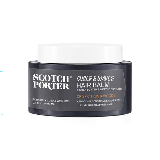 Scotch Porter Curls & Waves Smoothing Hair Balm for Men | Instantly Controls, Moisturizes, Defines & Adds Shine | Free of Parabens, Sulfates