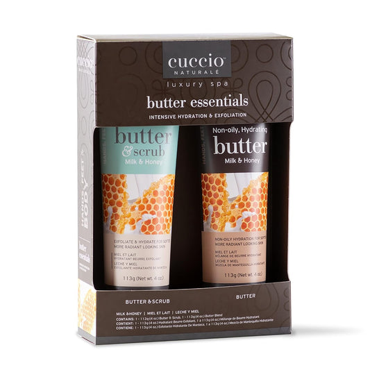 Cuccio Naturale Butter And Scrub Essentials Kit - Provides An Intense Hydrating Treatment For Silky Smooth Skin - Exfoliating Formula High In Vitamins Beauty & Personal Care Cuccio