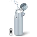 PHILIPS Water Bottle with Filter, Filter Water Bottle Stainless Steel with GoZero Everyday BPA-Free Tap Water Filter, Water Filter Bottle Keep Drink
