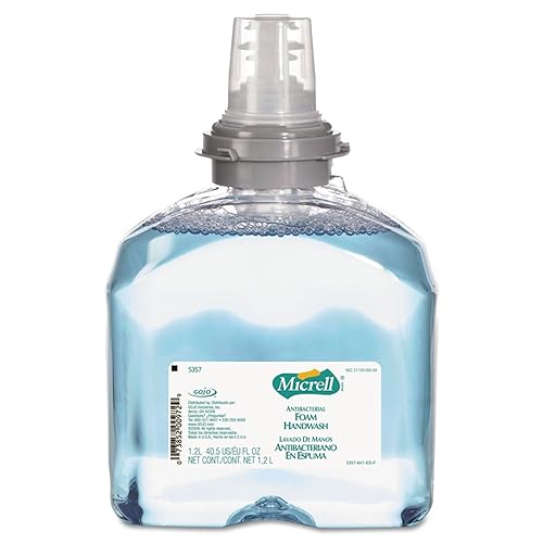 Gojo MICRELL TFX Antibacterial Foam Handwash, 1200 mL Hand Soap Refill For MICRELL TFX Touch-Free Dispenser (Pack of 2) - 5357-02