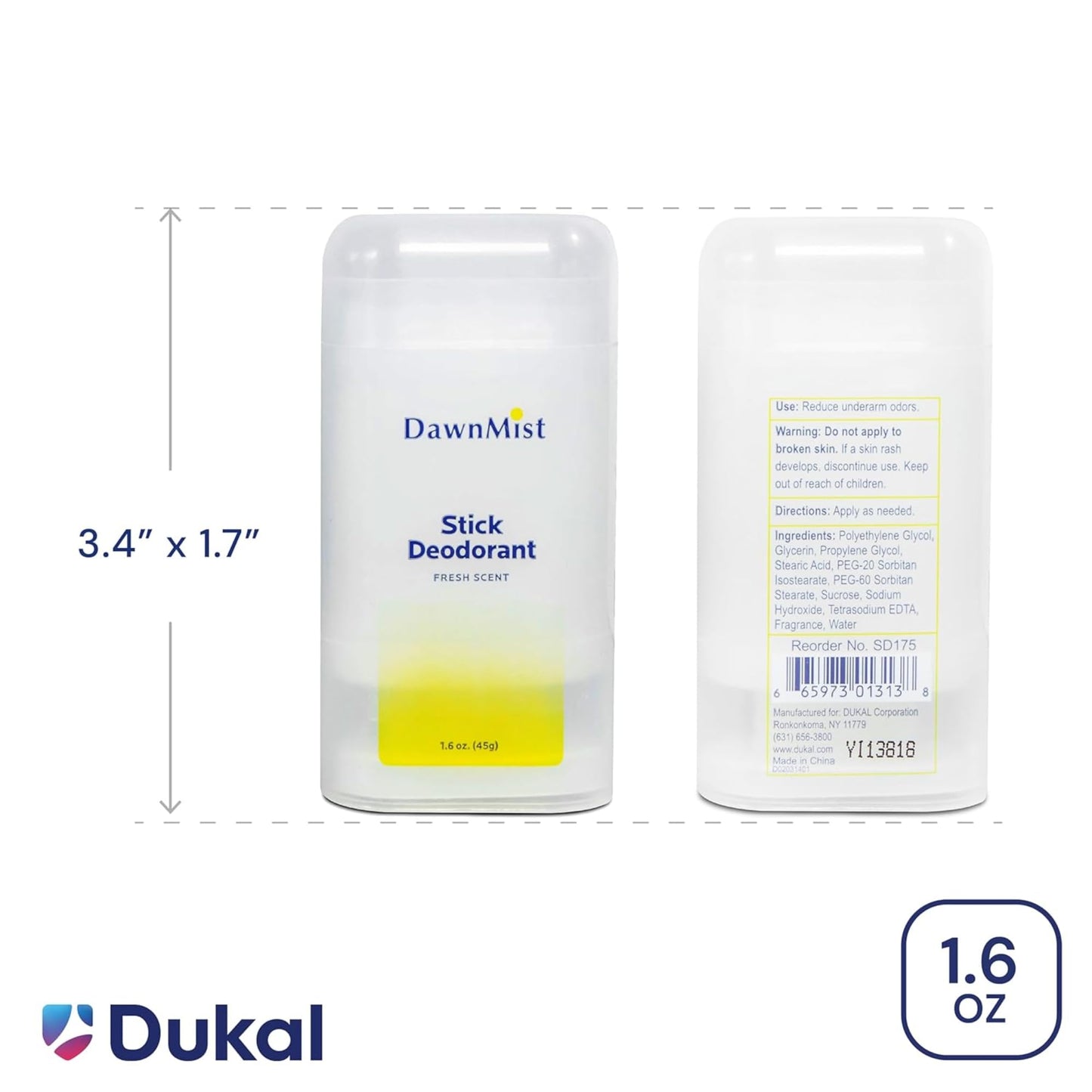 Dukal Dawn Mist Stick Deodorant, Fresh Scent 1.6 oz. Clear (Pack of 1) Beauty and Personal Care DawnMist