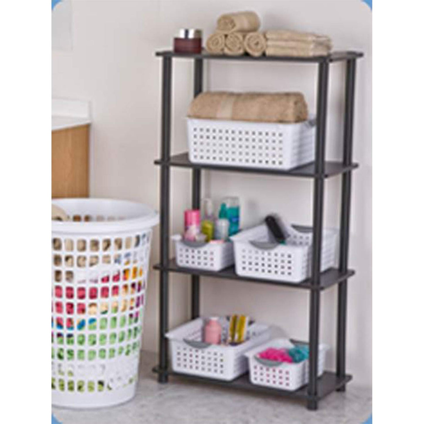 Sterilite Medium Ultra Basket, Closet Organizer Bin, Cabinets, Pantry, Shelving and Countertop Space, Open Container, White, 1-Pack
