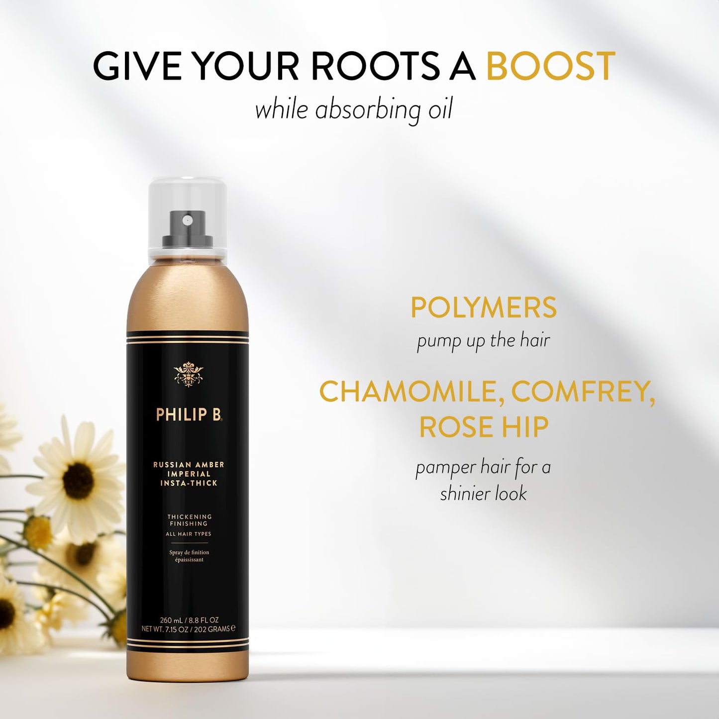 PHILIP B Russian Amber Imperial Insta-Thick Spray 8.8 oz. (260 ml) | Instantly Refreshes and Volumizes Hair
