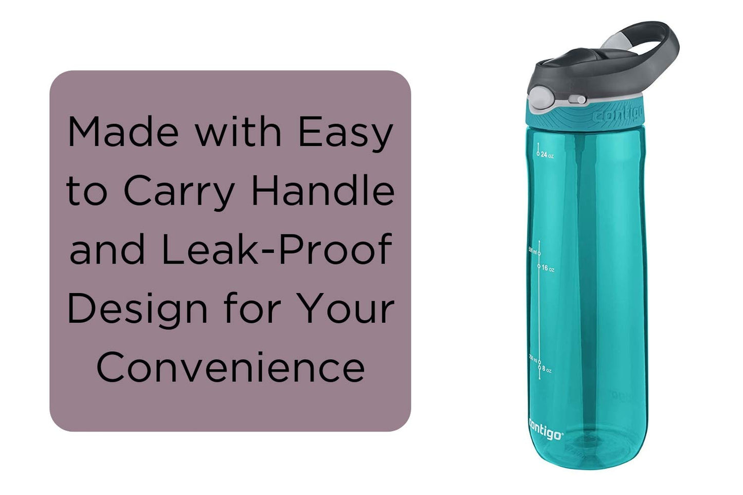 Contigo AUTOSPOUT Ashland Reusable Water Bottle, 24oz, Scuba