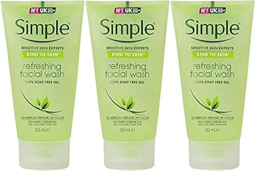 Simple Kind to Skin Refreshing Facial Gel Wash, 5.07 Ounce / 150 Ml (Pack of 3)