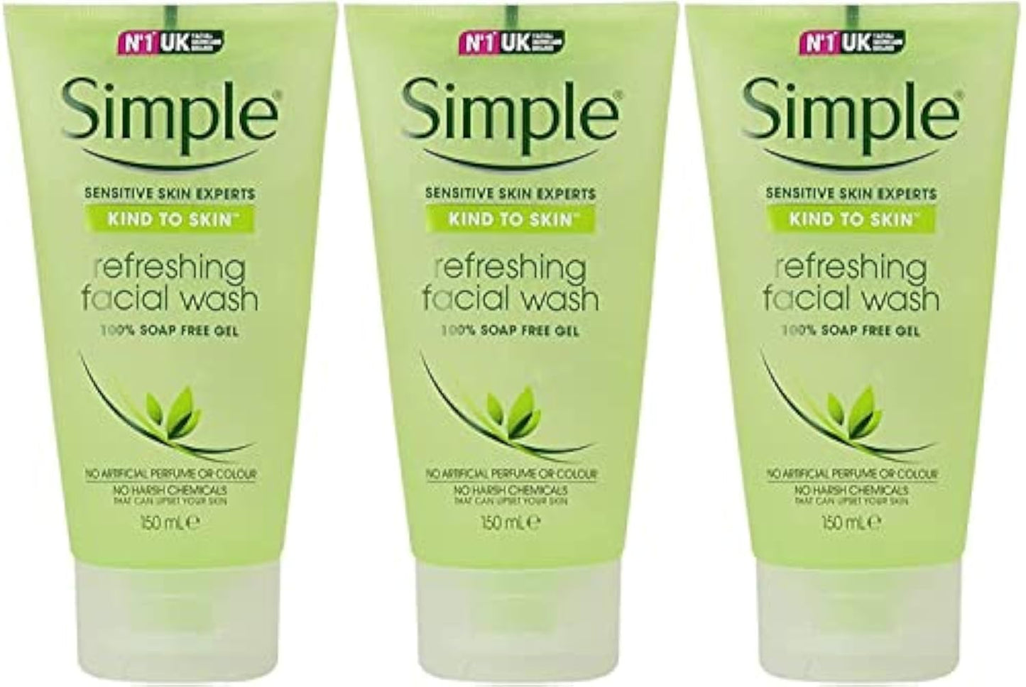 Simple Kind to Skin Refreshing Facial Gel Wash, 5.07 Ounce / 150 Ml (Pack of 3)