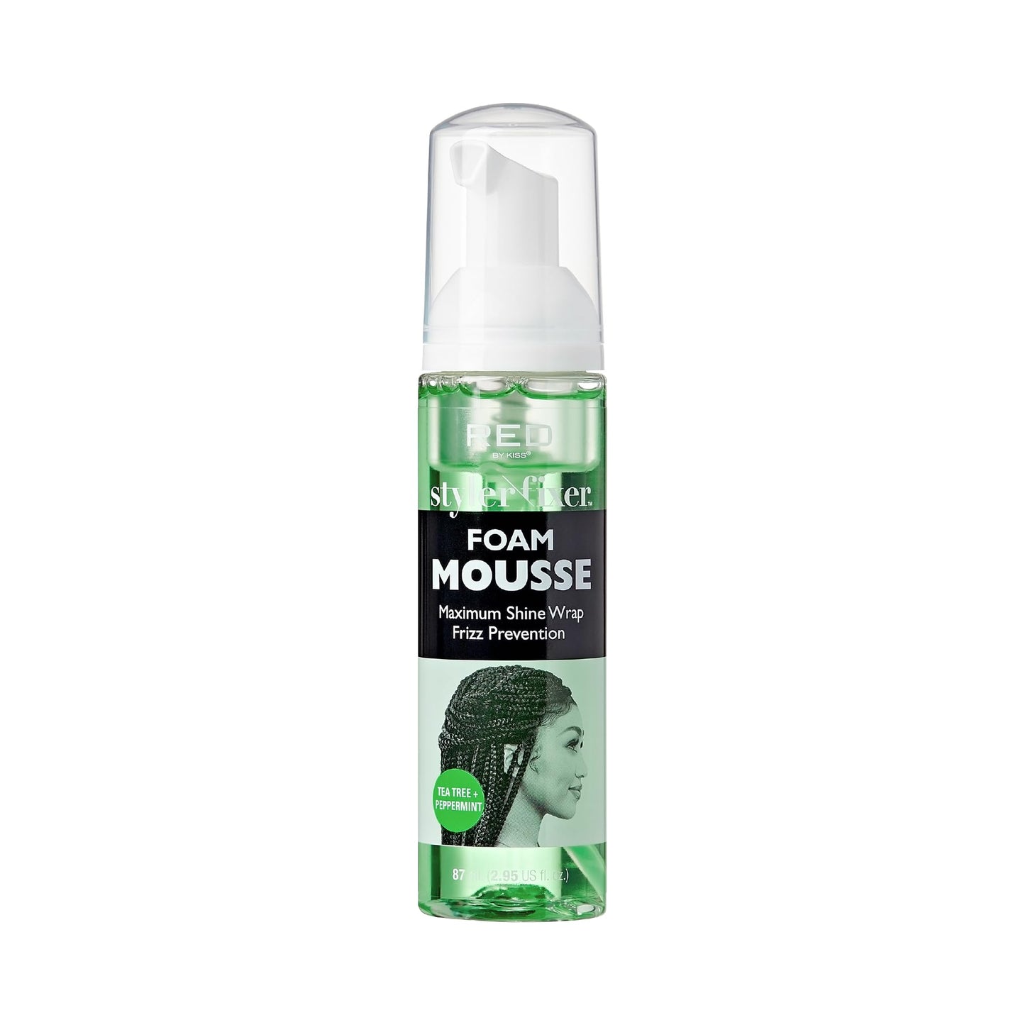 Red by Kiss Foaming Mini Travel Size Mousse, Maximum Shine Wrap Mousse, Reduce & Prevent Frizz, Define Curls, Hold Styles, Nourishes Dry & Crips Hair