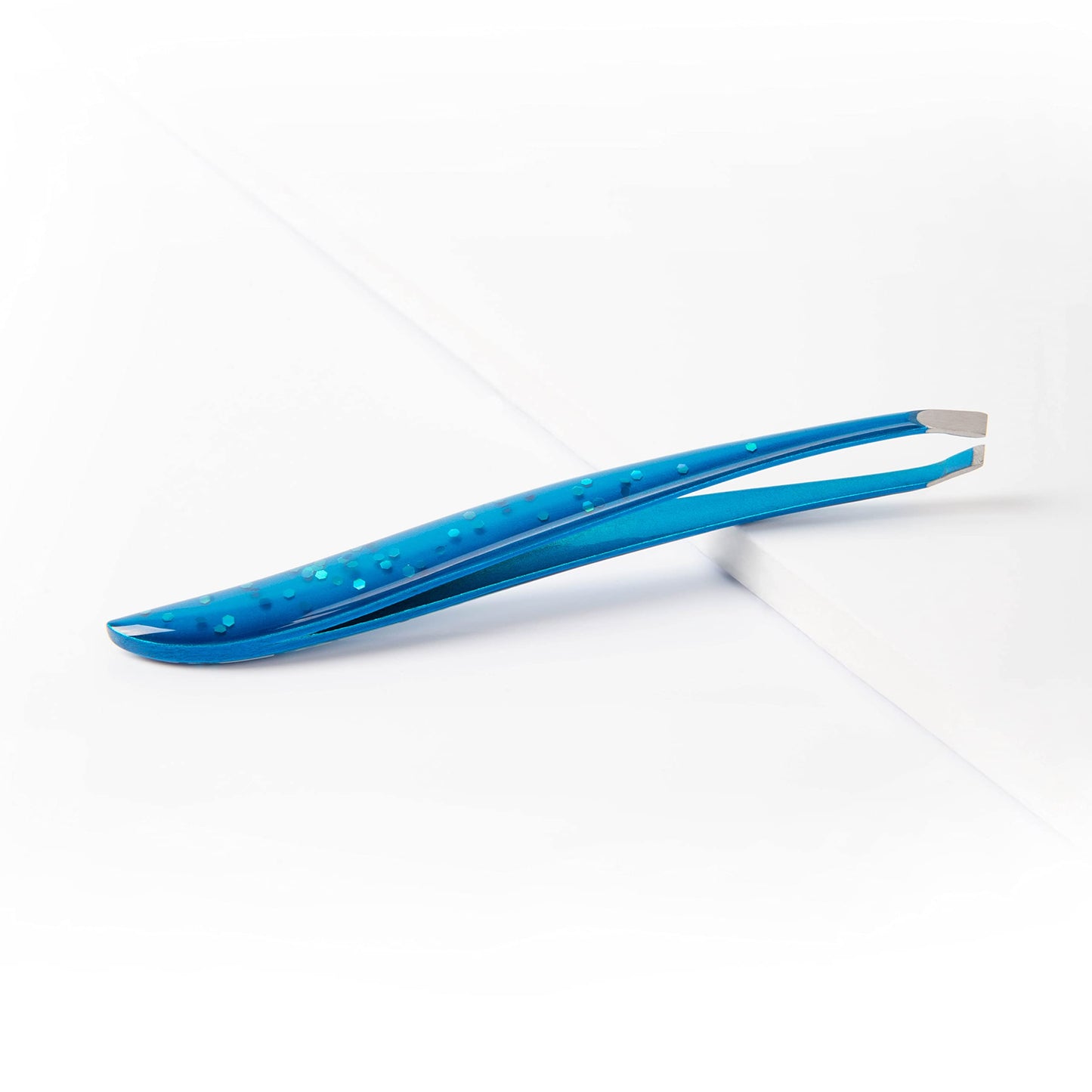 TRIM Azure Collection Slant Tip Tweezer - Precision-Ground Tips Grasp Even The Finest Hairs - Angled to Align with The Brow's Natural Arch