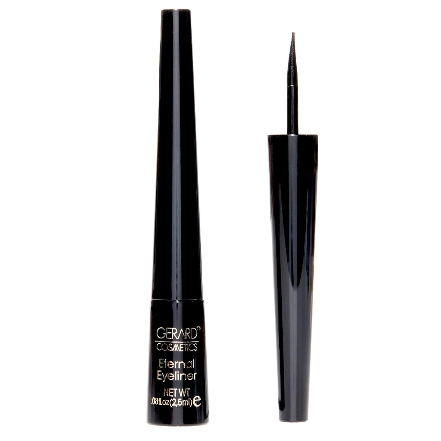 Gerard Cosmetics Eternal Eyeliner, Ultra Black Liquid Eyeliner with Fine Precision Tip Applicator, Extended Long Wear, Cruelty Free, Waterproof Smudge
