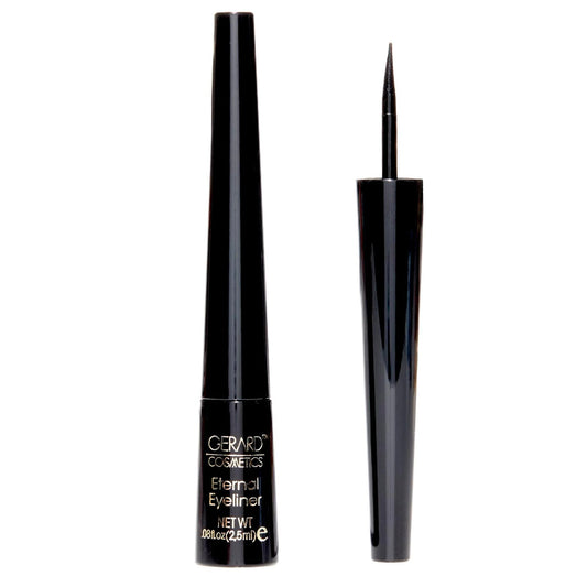 Gerard Cosmetics Eternal Eyeliner, Ultra Black Liquid Eyeliner with Fine Precision Tip Applicator, Extended Long Wear, Cruelty Free, Waterproof Smudge