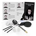 Professional Halloween Skeleton Makeup Kit, Full Face & Body Paint Set with Dual-End Brushes, Setting Powder & Easy-Grip Sponges, Ideal for SFX