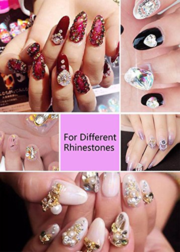 Minejin Nail Art Rhinestone Glue Gem Super Sticky Jewelry 8ml Gel Diamond Polish Decoration With Pen Tools UV Light Cured Needed 2Box Beauty & Personal Care Minejin