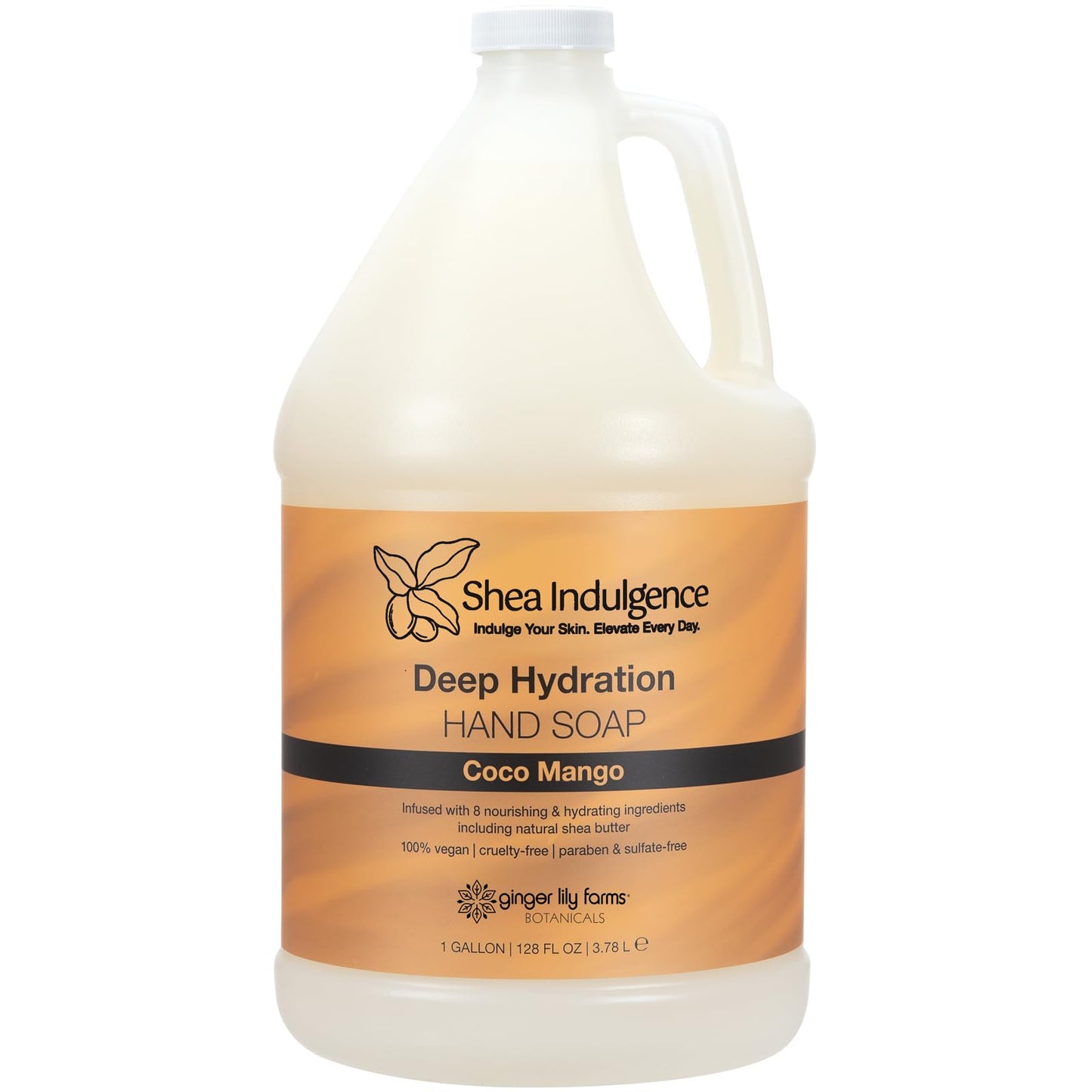 Ginger Lily Farms Botanicals Shea Indulgence Deep Hydration Liquid Hand Soap Refill, Coco Mango, 100% Vegan & Cruelty-Free, Coconut Mango Scent, 1