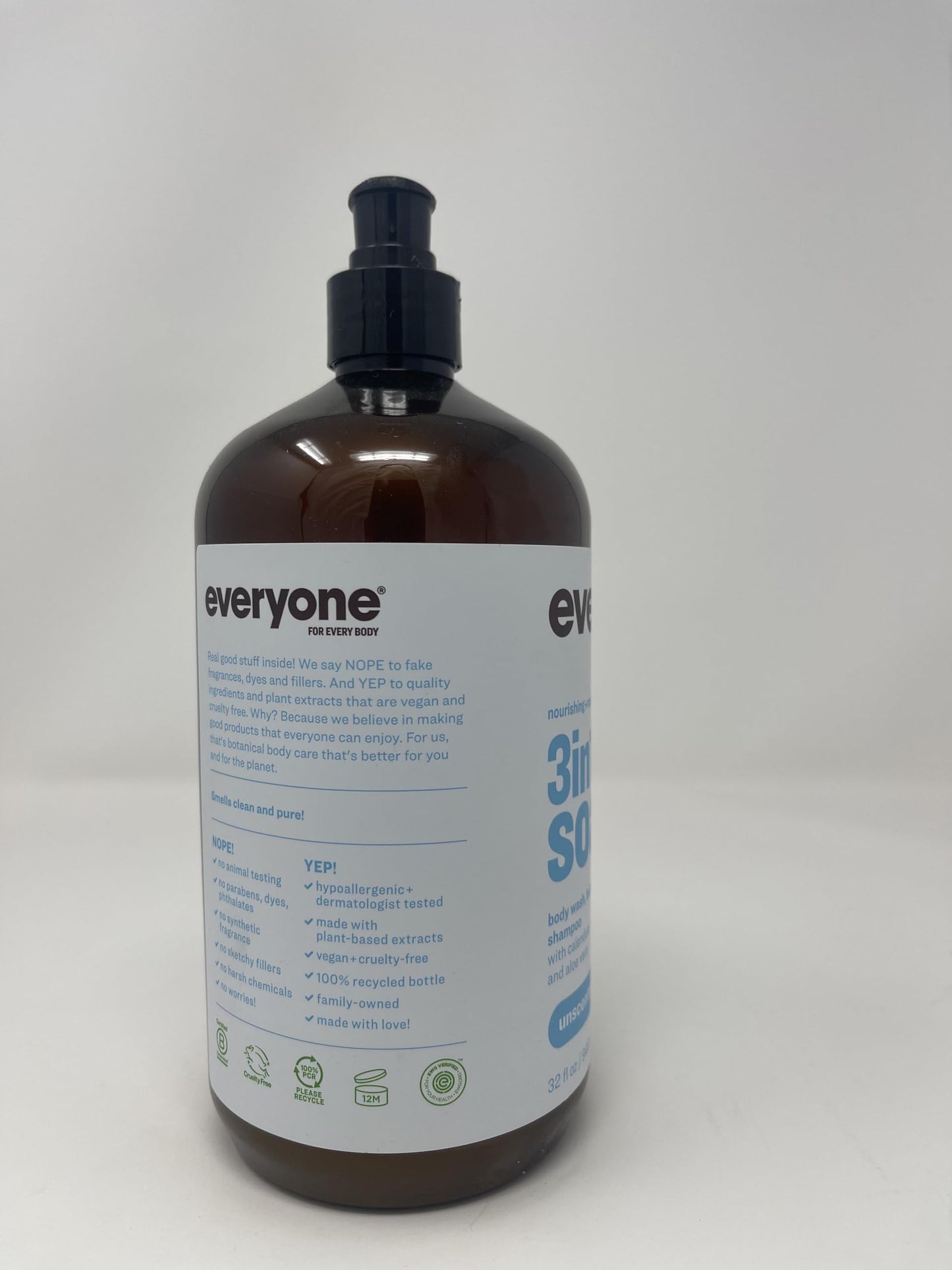 Everyone, Soap 3 in 1 Unscented, 32 Ounce Beauty & Personal Care EO
