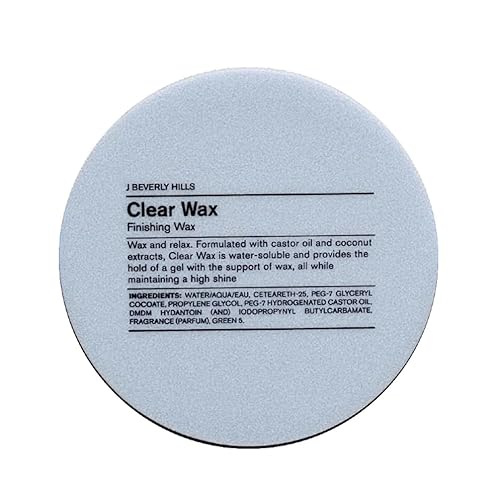 J Beverly Hills Blue Clear Finishing Wax with Castor Oil for Strong Hold and Hair Growth, 2.5 Oz
