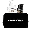 Gentlehomme Facial Kit - Pouch, Facial Cream & Cleanser for Men, Face Essentials for Travel, Men's Travel Skincare Set - Includes Facial Cream (1.8