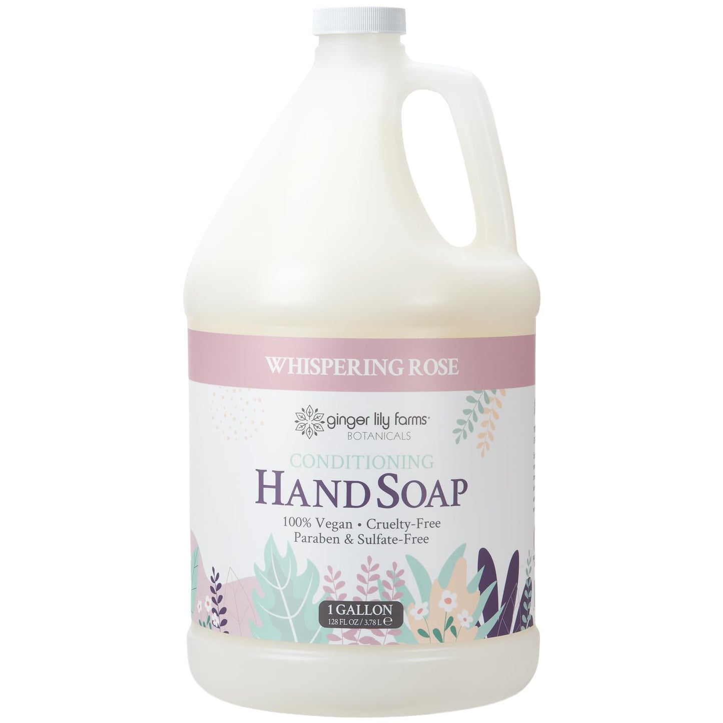 Ginger Lily Farms Botanicals Conditioning Liquid Hand Soap Refill, 100% Vegan & Cruelty-Free, Whispering Rose Scent, 1 Gallon (Pack of 4) Beauty & Personal Care Ginger Lily Farms