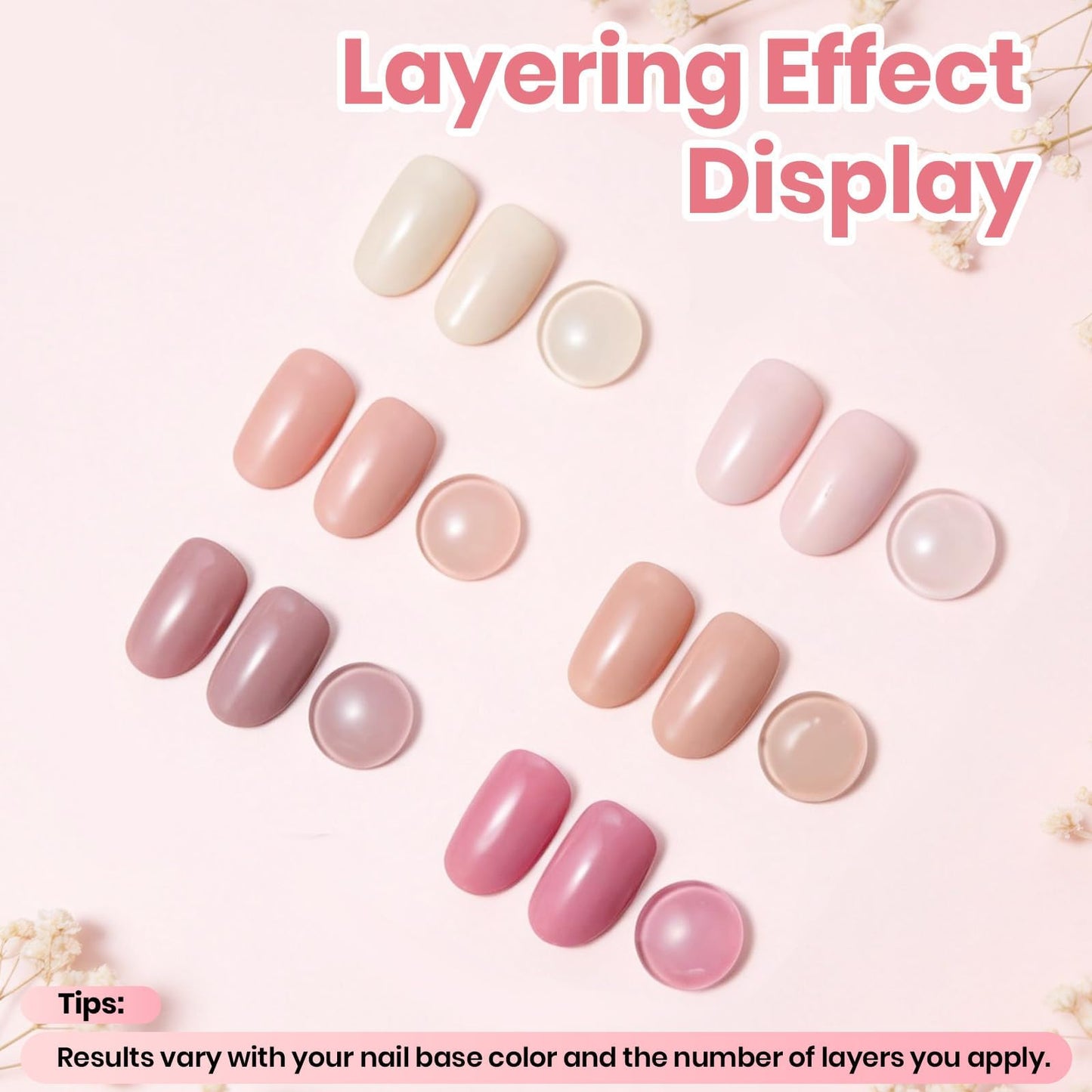 Beetles Nail Polish Set - Vanilla Cloud, 6 Corlors Nude Pink Nail Polish Quick Dry, Long-Lasting Pastel Nails for Spring & Summer Nails Art Effect Beauty and Personal Care beetles Gel Polish