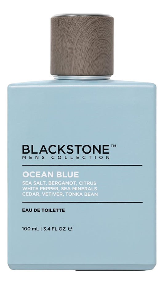 Blackstone Mens Collection Eau de Toilette - Ocean Blue | Men’s Fragrance, Fresh & Long-Lasting Cologne with Sea Salt, Citrus & Cedar | Everyday Beauty & Personal Care Blackstone