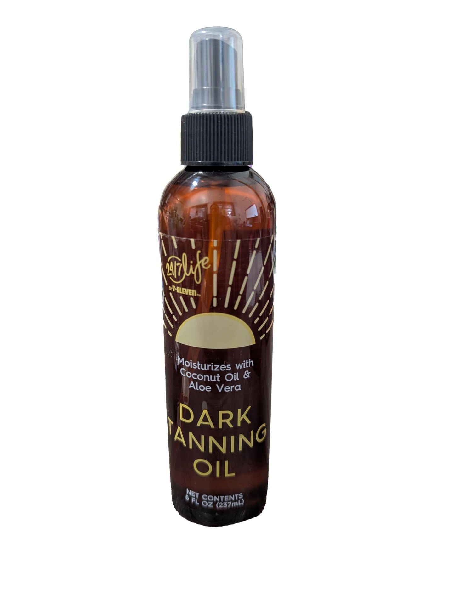 24/7 Life Dark Tanning Oil 8 Oz - Moisturizing Sun Tan Lotion with Coconut Oil & Aloe Vera, Dark Tanning Spray for Deep, Long-Lasting Tan, Hydrating