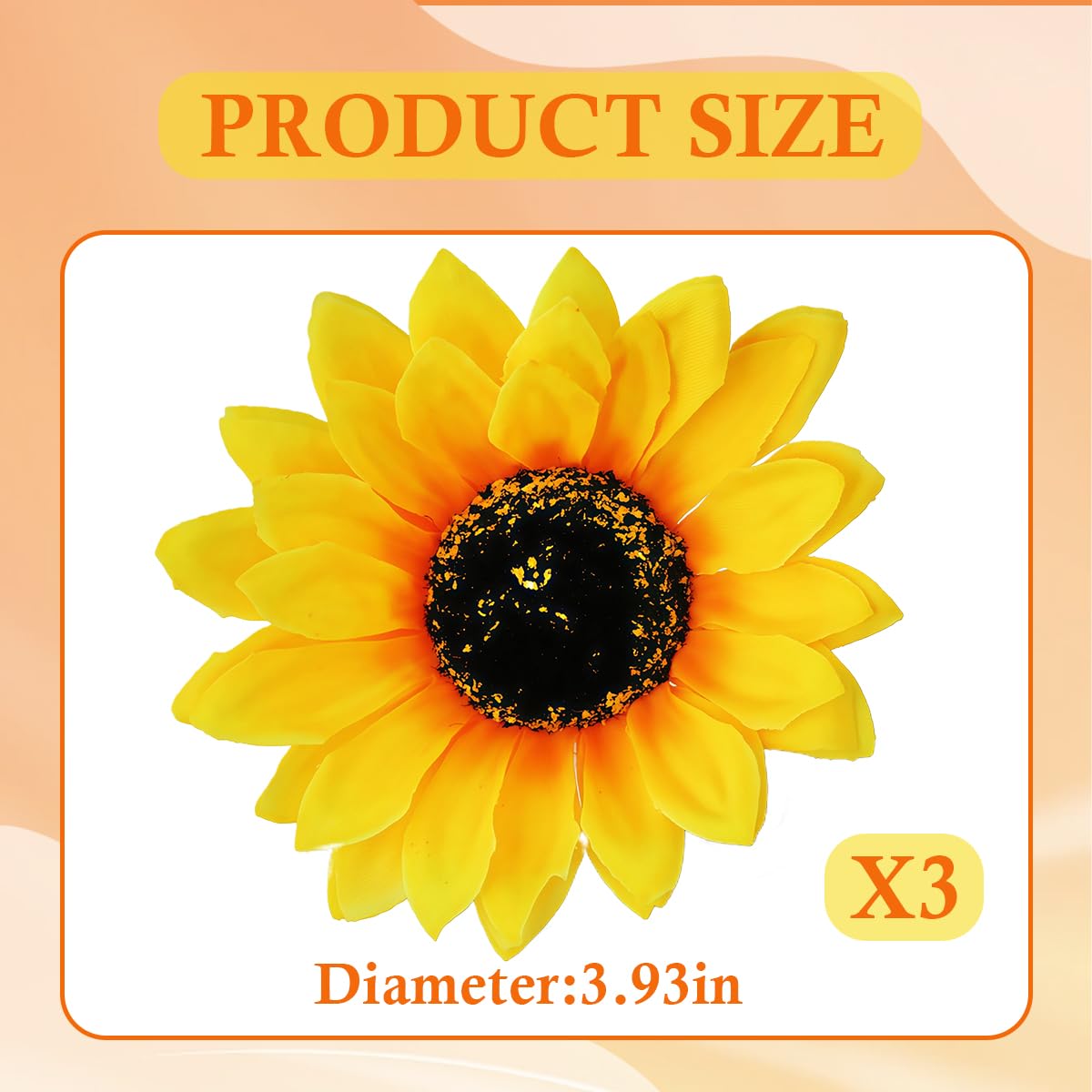 3PCS Women Girls Simulation Yellow Floral Fall Sunflower Hair Clips Alligator Clips Hairpin Hair Clamp Barrettes Headwear Hair Hair Styling