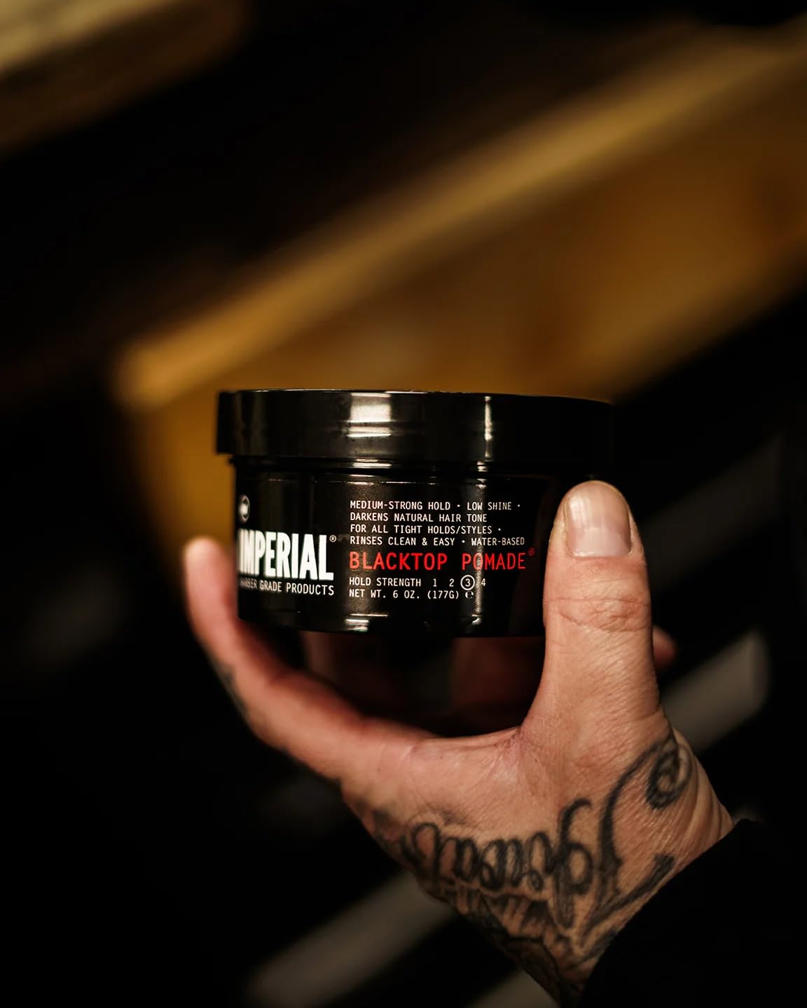 Imperial Barber Grade Products Blacktop Pomade, 6 oz