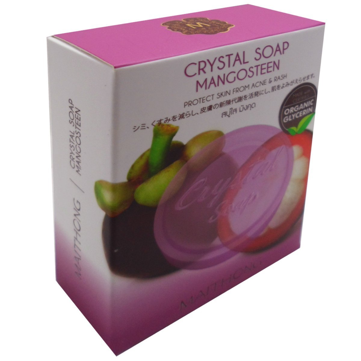Maithong Mangosteen Crystal Soap Antioxidant Natural Organic Glycerin Net Wt 70 g (2.47 Oz.) x 1 box