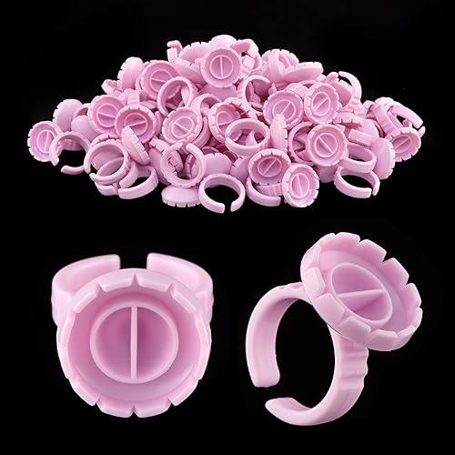 Lash Extension Glue Ring, [200PCS] Eyelash Glue Holder for Lash Fan Maker, Lash Glue Cup for Lashes Supplies, Fanning Cups for Lash Extension Supplies