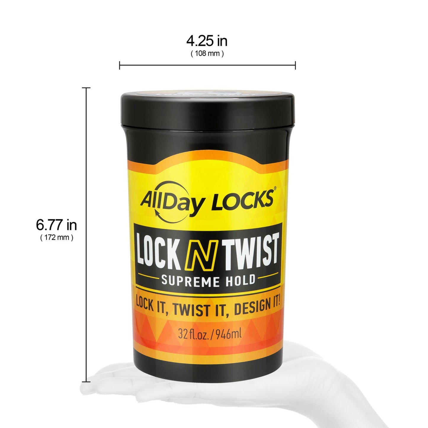 AllDay Locks Lock N Twist Supreme Hold - Extreme Styling Control for Locs, Microlocs, Twists, and Retwists, Provides Edge Control, Strong Hair Gel