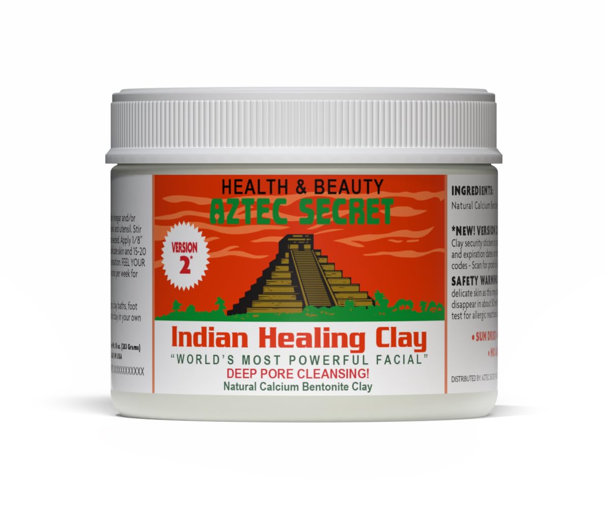 Aztec Secret - Indian Healing Clay 10oz Jar - Deep Pore Cleansing Facial & Body Mask - The Original 100% Natural Calcium Bentonite Clay Beauty and Personal Care Aztec Secret