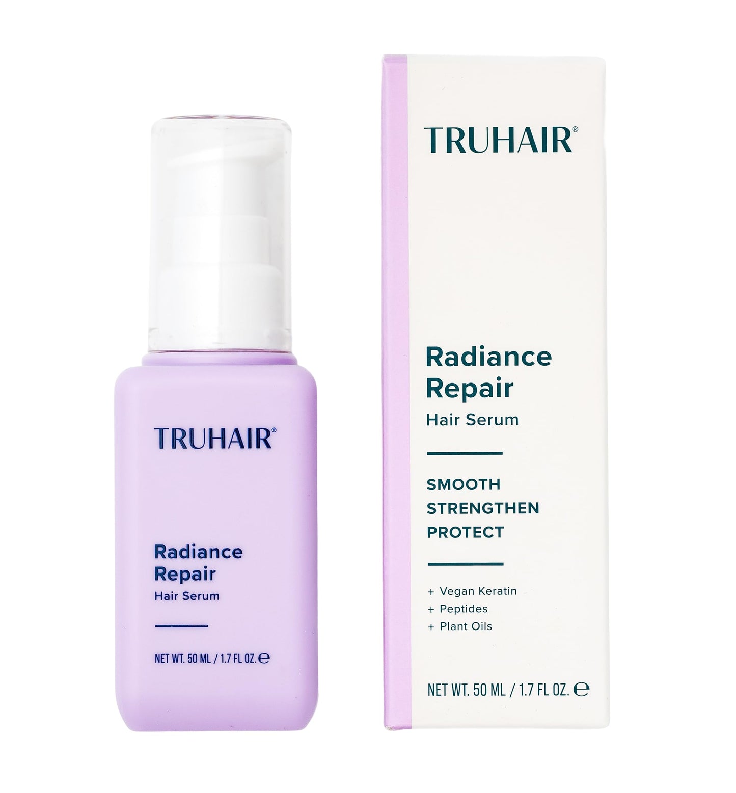 Truhair Radiance Repair Hair Serum - Keratin & Peptide Treatment with Argan, Camellia & Plant Oils - Smooth Frizz, Add Shine & Heat Protection