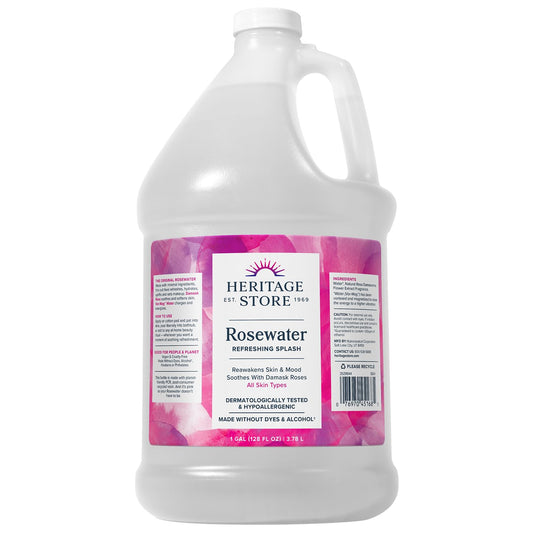 HERITAGE STORE Rosewater - Refreshing Splash for Glowing Skin with Damask Rose - All Skin Types - Hydrating Rose Water for Face - Made Without