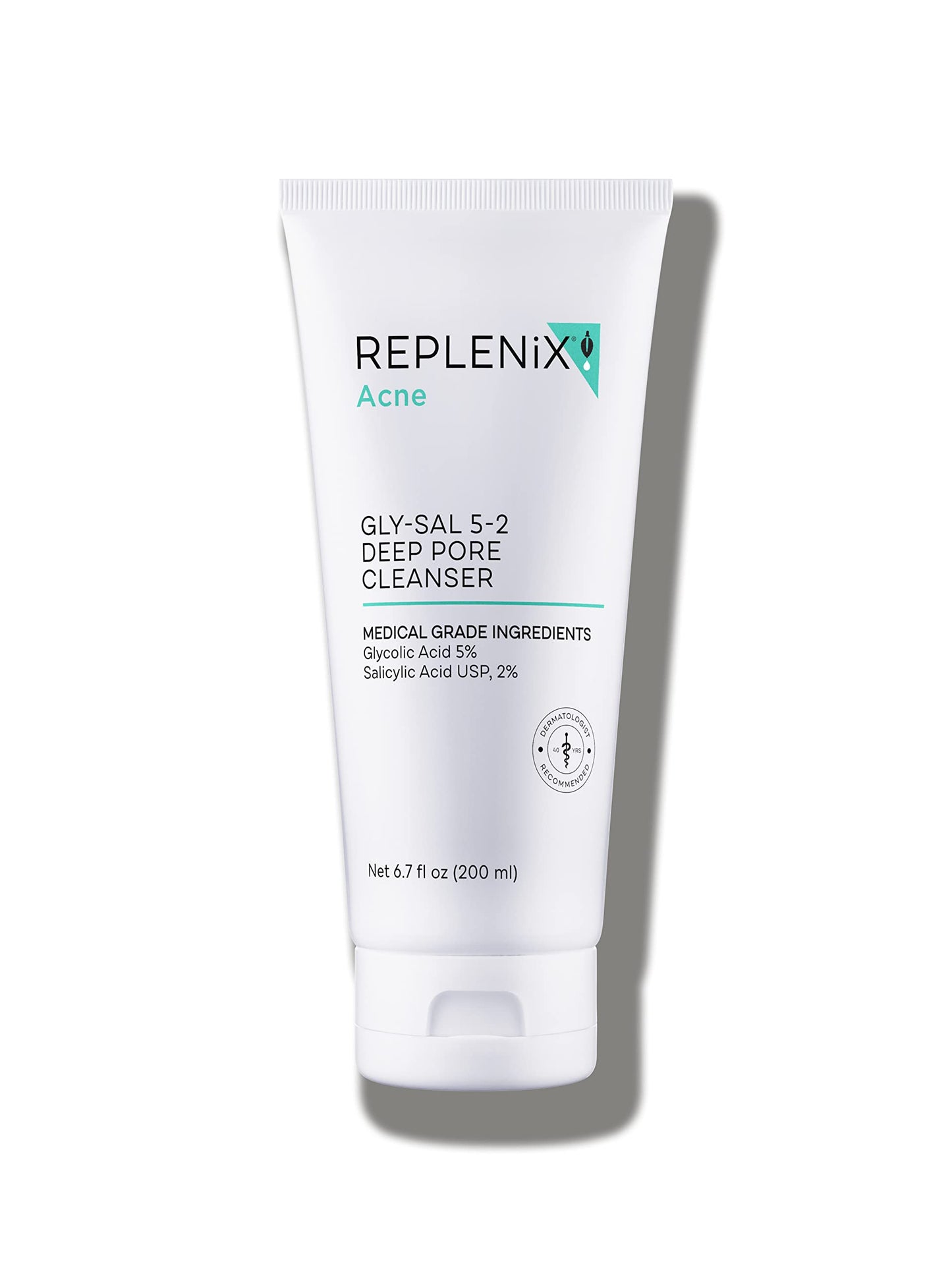 Replenix Gly-Sal Deep Pore Acne Face Wash, 6.7 Fl Oz, Non-Oily Medical-Grade 5% Glycolic & 2% Salicylic Acid Facial Cleanser for Acne-Prone Skin
